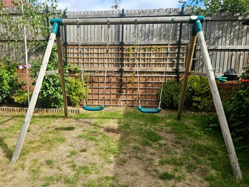 Plum wooden double swing - , set