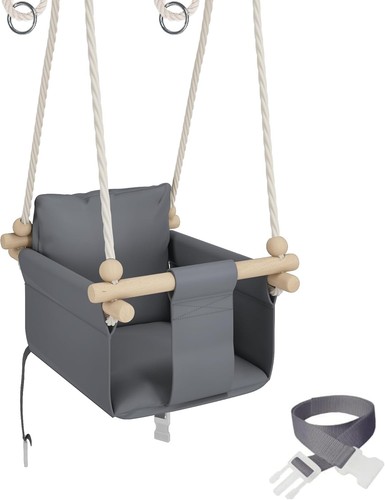 Wooden baby toddler swing - wooden,