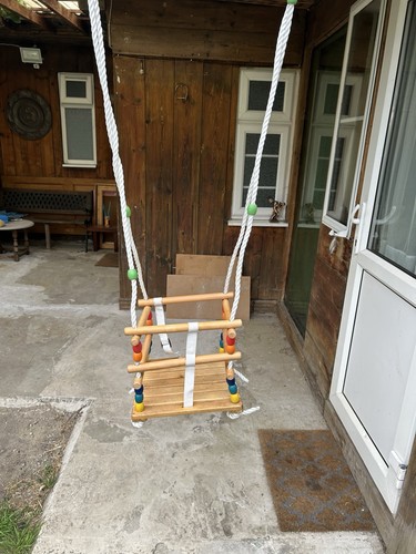 Wood vintage baby swing - baby,