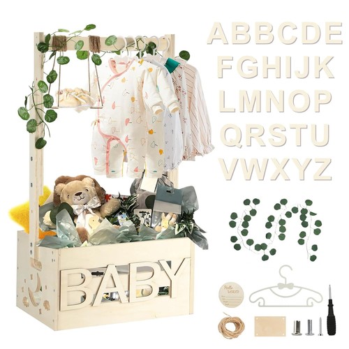 Wooden baby shower crate - baby,