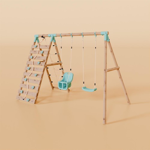 Double swing set with - set, baby