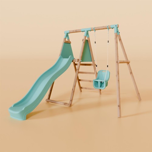 Single wooden baby - baby, swing