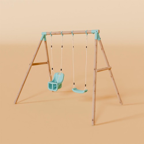 Double swing set with - double,